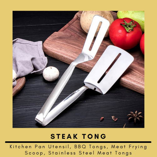 1 PC Stainless Steel Barbecue Tong Fried Steak Shovel Fried Fish Shovel ...