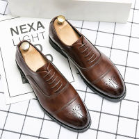 Leather brogues men big size Fashion wedding party men dress shoes Italian designer male drivng formal shoes lace up men Oxfords