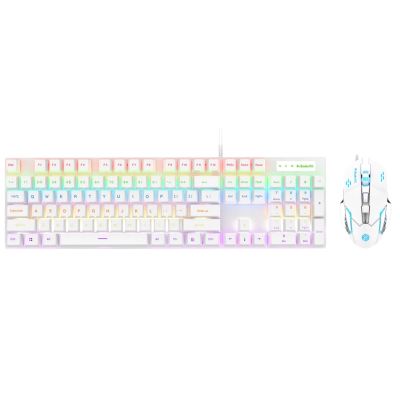 RGB Gaming Keyboard และ Backlit Mouse Set KM600 USB Wired Gamer Mouse And Keypad Combo Blue Switch For Desktop Computer