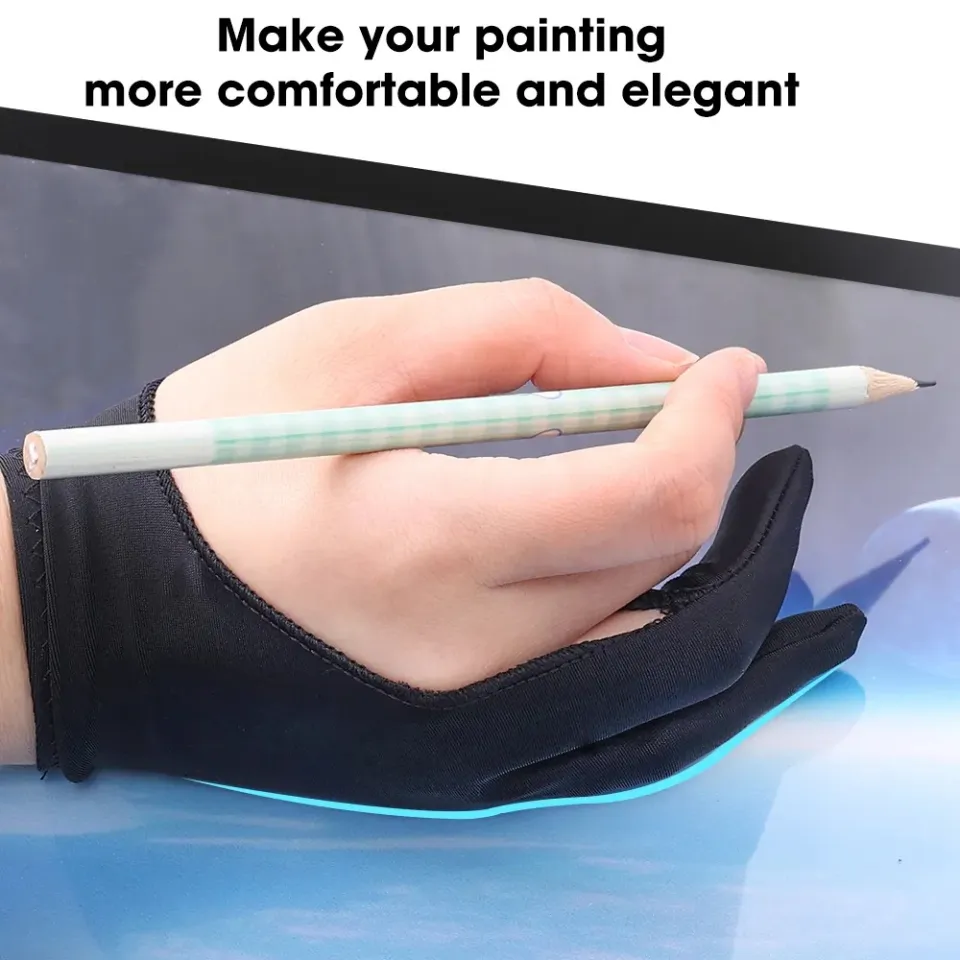 Two Finger Anti-fouling Glove For Artist Drawing Pencil Graphics