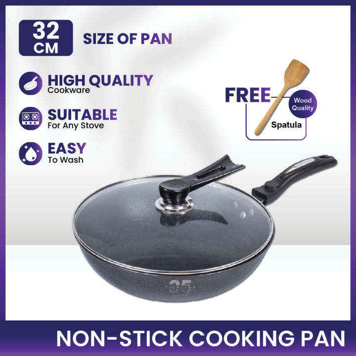 Nonstick Cooking Pan 32cm High Quality Marble Stone Cooking Frying Pan