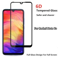 6Dปกป้องหน้าจอแก้วคลุมทั้งหมดกระจกนิรภัยสำหรับXiaomi Redmi Note 7Sกาวติดหน้าจอปกป้องหน้าจอ