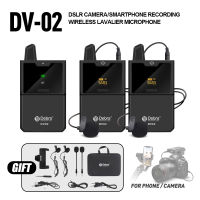 DV0102 Wireless Lavalier Microphone With Audio Monitor Function UHF Wireless Lapel Mic For Smartphones DSLR Cameras Webcast