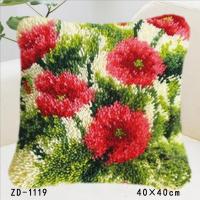 Latch Hook Embroidery Pillow Flower Knitting Cushion Kits Stitch Thread Pillowcase Throw Pillows Handmade Crafts Home Decoration