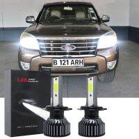 ไฟหน้ารถยนต์ LED 2ชิ้น,หลอดไฟหน้า6000K สำหรับ Ford Everest 2003ถึง2015อุปกรณ์เสริมฮาโลเจนสำหรับเปลี่ยน