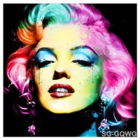 【CW】✤☏  Watercolor Marilyn Monroe Iron-on Transfers for Clothing Thermo Stickers on T Shirt Custom Patches