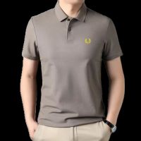 PERRY genuine polo shirt short-sleeved mens summer new high-end business casual wheat ear embroidery cotton T-shirt Authentic British