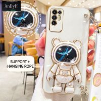 AnDyH Casing For infinix Tecno Pova 2 LE7 LE7n Phone Case Cute 3D Starry Sky Astronaut Desk Holder with lanyard