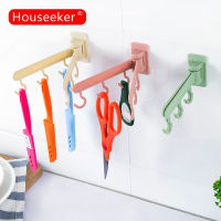 Houseeker 6 In 1 Hooks หมุนได้ไม่มีรอยต่อกาว Hook Strong แบริ่ง Stick Hook ห้องครัวแขวนผนังห้องน้ำอุปกรณ์ครัว Hooks