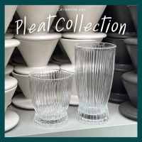 Pleat Collection แก้วใส ทรงพีช แก้วน้ำดื่ม แก้วคาเฟ่ สไตล์มินิมอล แก้วน้ำ แก้วใส แก้วคาเฟ่เกาหลี แก้ววินเทจ Home cafe