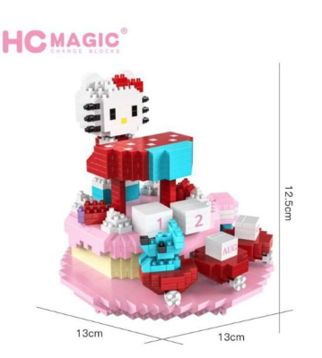 ตัวต่อนาโน Hc Magic 1049 ชุดตัวการ์ตูนดัง คิตตี้ สีสัน สดใส จำนวน 1790 ชิ้น.