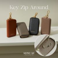 Key Zip Around กระเป๋าเก็บกุญแจ หนังวัวแท้ หนัง Epsom