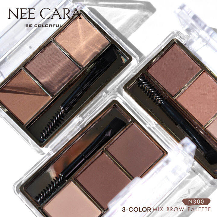 nee-cara-นีคาร่า-พาเลทคิ้ว-พาเลทเขียนคิ้วเนื้อฝุ่น-3-ช่อง-n300-3-color-mix-brow-powder