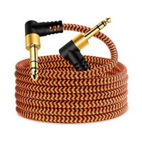 0.3m/2/3/5M 6.35mm to 6.35mm stereo audio balanced cable trs 1/4 bend to bend angle speaker amplifier cable for guitar keyboard‎  Cables