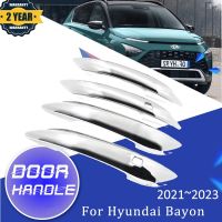 [HOT HUIQKKJKUIO 556] ปลอกที่จับประตูรถหรูหราสำหรับ Hyundai Bayon BC3 CUV 2021 2023สติกเกอร์ป้องกันรอยขีดข่วนโครเมี่ยมอุปกรณ์เสริมรถยนต์