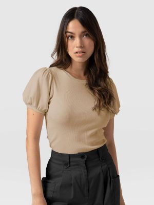 [COD] 2023 Womens New Bottom Shirt Fashion Lantern Sleeve Top Short-sleeved T-shirt