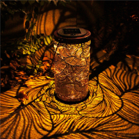 Solar Iron Lantern R Garden Solar Lamp Hollowed Out Forest Shadow Lantern Hanging Lamp Lighting Outdoor Landscape Lamp