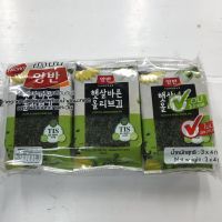 [สินค้าแนะนำ] สาหร่ายเกาหลีรสดั้งเดิม 1แพค/3ชิ้น!!  RT1.21654✨ลดเฉพาะวันนี้✨