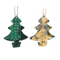 Christmas Tree Decorations Hangable 2D Acrylic Circuit Board Pendants Christmas Tree Shape Gift Ornaments Decorative for Fence Wreath Stair Railings Window Porch carefully