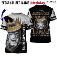 2023 new arrive- xzx180305   Lion King No Weakness Custom 3D Full Print Slim T-Shirt Tops Tees Men Short Sleeve Casual Milk Fiber Breathable Quick Dry Sport free custom name logoï¼‰ S-5XL