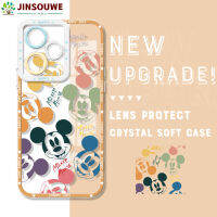 Jinsouwe เคสโทรศัพท์สำหรับ Infinix Hot 30i/X669 เคสโทรศัพท์การ์ตูนมิกกี้มินนี่คริสตัลเคสด้านหลังยางแบบนิ่มพร้อมเคสโทรศัพท์