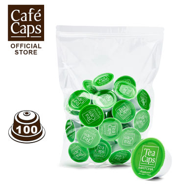 TeaCaps - Tea Matcha Nescafe Dolce Gusto Capsule Compatible (1Bag X100 capsules แคปซูล) by Cafecaps - TeaCaps MATCHA ชาเขียวมัทฉะออร์แกนิค 100% เกรดพรีเมี่ยม ไม่มีแป้ง ไม่แต่งสี ไม่มีน้ำต