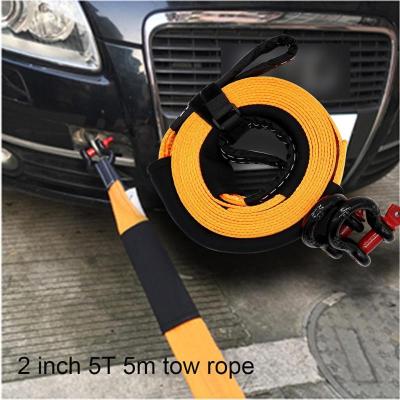 VODOOL 5m 5 Tons Tow Rope Heavy Duty High Strength Recovery Emergency Towing Rope Cable Strap With 2 Hooks For Car Truck Trailer