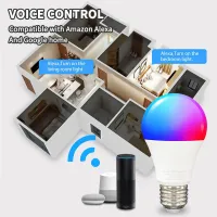 Corui หลอดไฟ Wifi อัจฉริยะ9/15W TUYA โคมไฟหลากสี E27กลุ่มระยะไกล RGB Vioce ควบคุม Google Home Alexa ของตกแต่งวันหยุด