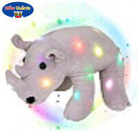 Glow Guards Light-Up ดนตรีตุ๊กตาสัตว์ Rhino LED Plush ของเล่นไฟกลางคืน Lullaby ของขวัญวันเกิดคริสต์มาสสำหรับเด็ก