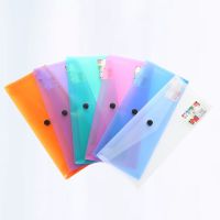 6 Pcs Colored Envelopes Plastic Document Bag A4 Clear Folders Colorful Students Accessories Button