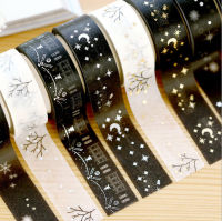 Ohmynote เทปตกแต่ง Masking tape วาชิเทปสีดำ-เงิน ดำ-ทอง หรูหราไฮโซ (กว้าง 1.5 ซม. ยาว 5 เมตร)