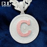 ✠♞∋  CUC Custom Disc Name Pendants Men HipHop Necklace Chain Hollow Back Pave Customized Jewelry