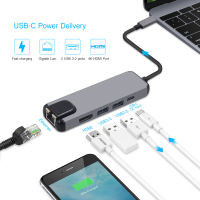 2022USB C แล็ปท็อปสถานีเชื่อมต่อ USB 3.0 HDMI RJ45 Gigabit PD F Ealushon สำหรับ S Amsung G Alaxy S9 S8 S8 Type C D Ock USB ฮับ