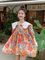 Dress flower  doll เดรสคอปก