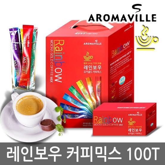 กาแฟเกาหลี-aromaville-rainbow-mocha-gold-coffee-mix-100t