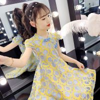 【jeansame dress】สาวฤดูร้อน2022 H Anfu ชุดเจ้าหญิง Cheongsam สาวพรรคนักเรียนแฟชั่นสไตล์จีนชุด8ปีสาวชุดสำหรับเด็ก