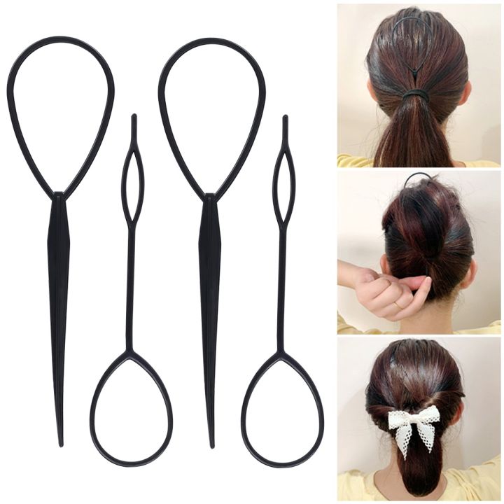 4Pcs Topsy Tail Hair Tool Hair Looping Tool Hair Braiding Tool