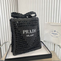 PradaˉNew Raffia Bag Woven Shoulder Bag Womens Bag (with box)