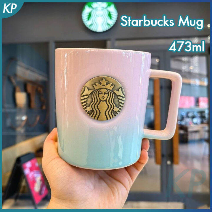 Starbuck Mug Ceramic Cup 473ml Large Capacity Colorful Retro Goddess Coffee Cup Milk Cup