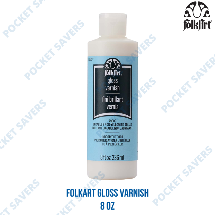 FOLKART Acrylic Varnish & Sealer 8 oz (Gloss, Satin, Coating, Finish