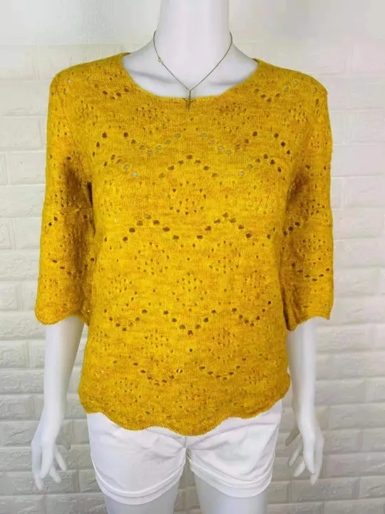 Butterfly Sleeves Knitted Blouse Lazada PH
