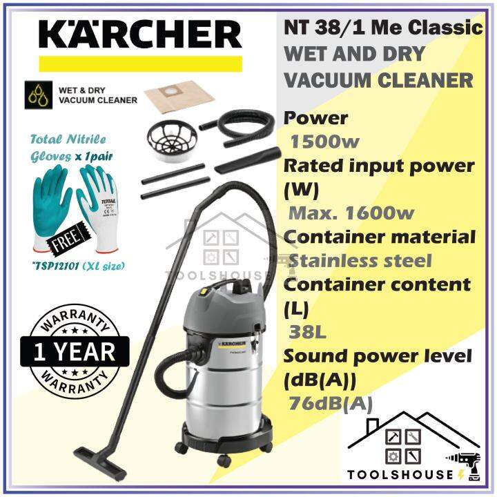 Karcher Wet & Dry Vacuum Cleaner NT38/1 Me Classic Lazada