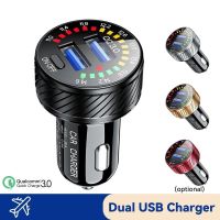 ❄☁ Dual USB Car Charger Fast Charging QC 3.0 with Voltmeter Display Power Adapter Socket for Mobile Phone