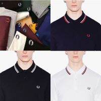 Fred Perry Fredperry Grain เสื้อยืดสำหรับผู้ชาย,เสื้อยืดฤดูร้อนแขนสั้นเสื้อโปโลมีปกและไม่มีซับในสำหรับธุรกิจแบบสบายๆยุโรป