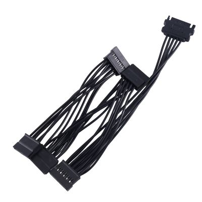 4Pin IDE 1 to 5 SATA 15Pin Hard Drive Power Supply Splitter Cable for DIY PC Sever 18AWG 4-Pin to 15-Pin Power