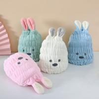 Hair Dry Hat Cartoon Super Soft Bunny Ears Coral Fleece Microfiber Kids Rabbit Shape Hair Wipe Towel Wrap Daily Use Towels