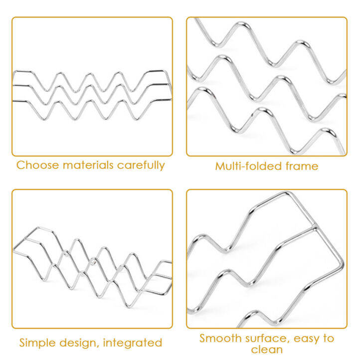 สแตนเลส-taco-ผู้ถือ-rack-ร้านอาหารสุนัขร้อนเครื่องมือทอดอาหาร-cooling-ท่อระบายน้ำถาดครัวเครื่องมือ-accessories