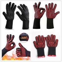 Microwave Oven Gloves BBQ Gloves High Temperature Resistance Oven Mitts 500 800 Degrees Fireproof Barbecue Heat Insulation