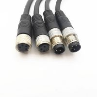 【YF】 high quality 3 pins 4 Sensor Connector Cable M8 Waterproof plug Male Female Straight Angle Pin  2m PVC line