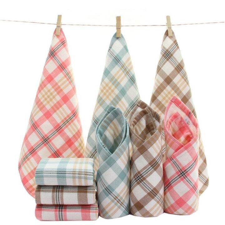 1pc-34x34cm-japanese-color-plaid-100-cotton-soft-absorbent-square-adult-children-face-towel